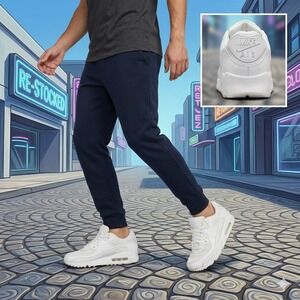 Nike Air Max 90 Triple White Womens Shoes DH8010-100 Size 8.5 Sneaker Running